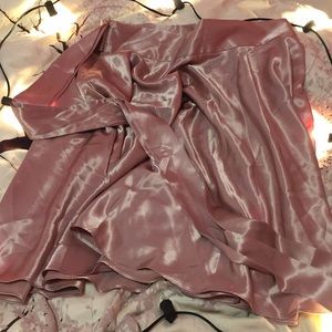 Satin pink high waisted skirt